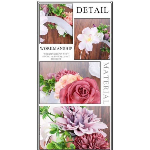 

haimeikang boho flower crown headpiece women wedding floral head wreath bridesmaid bridal headpiece female flower qylicv