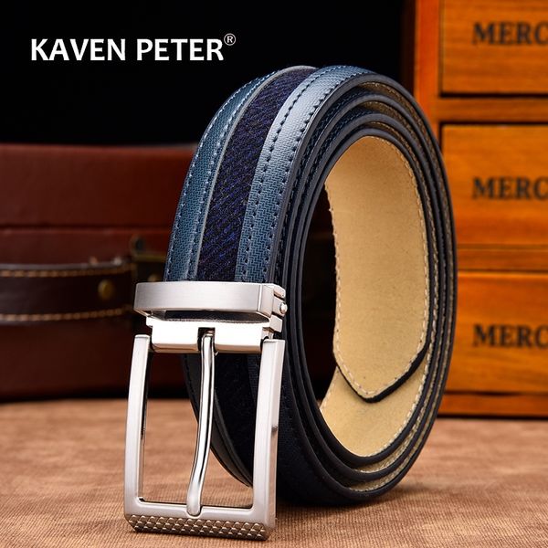 

leather belt mixed canvas male strap genuine leather luxury pin buckle belts for men leisure new fashion 201110, Black;brown
