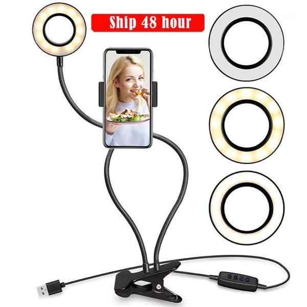 

flash heads selfie lamp led ring light for youtube live stream makeup adjustable phone ringlight android mobile with holder1