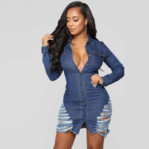 

button dress denim solid pocket lapel waist skirt, Black;gray