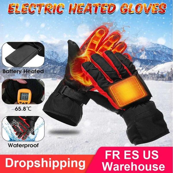 

outdoor sport winter heated ski gloves waterproof electric ski motorcycle battery carbon fiber hand warm heating gloves