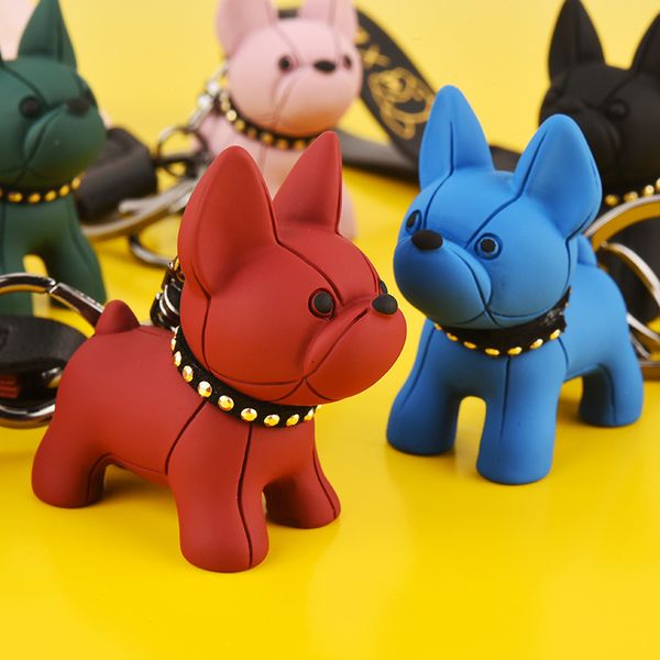 

internet celebrity ins creative dadou dog cartoon key chain cute bullfighting dog doll key chain women's bag pendant, Slivery;golden
