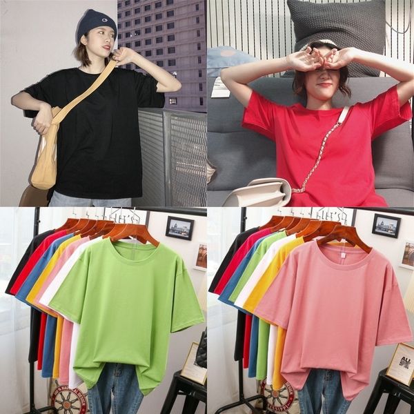 

i2pwj classic cotton for women 726 thread collar for solid classic solid colorcotton mingsufeng color ins women 7-color 26 thread t-shirt t, White