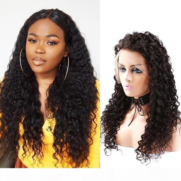 

mongolian virgin hair lace front wigs human hair lace wigs with baby hair curly 130% density medium brown lace medium cap bellahair, Black;brown
