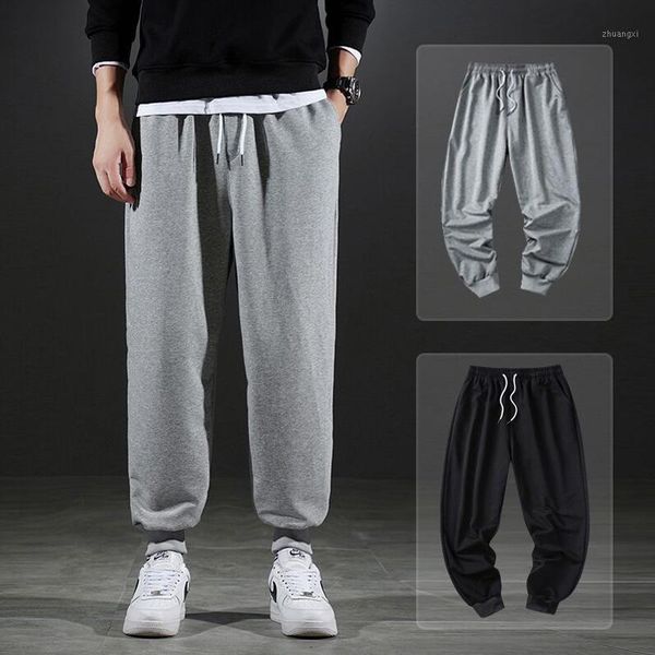 

2020 new man pants cotton fashionable casual pants men harem loose fit trousers male streetwear jogging men1, Black