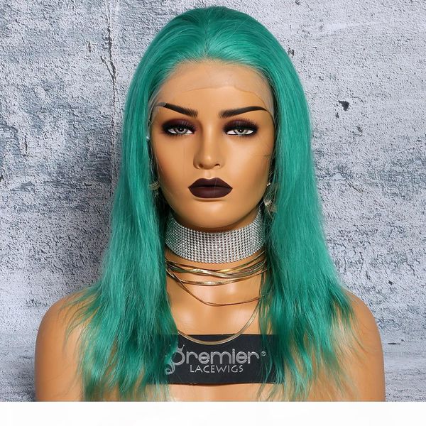 

8a full lace human hair wigs brazilian virgin hairs light green color straight 130% density natural hairline with baby hair, Black;brown