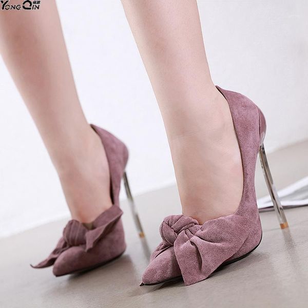 

new bow 13cm high heel women pumps pointed toe thin heels ladies sadals shoes 2 colors size 35-421, Black