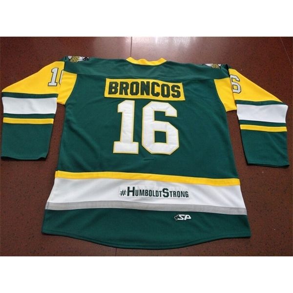 

real men real full embroidery #16 humboldt broncos humboldt strong straschnitzki hockey jersey or custom any name or number retro jersey, Black
