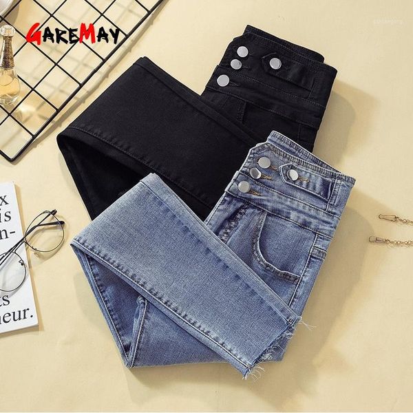 

garemay new black high waist pencil jeans for women plus size spring blue tassel jeans trousers girls stretch pants1