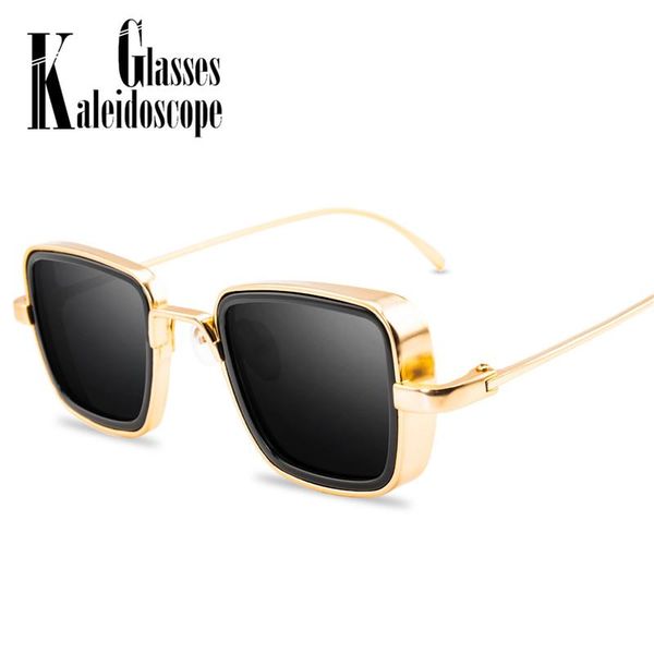 

men's retro thick metal sun glasses vintage steam punk sunglasses, White;black