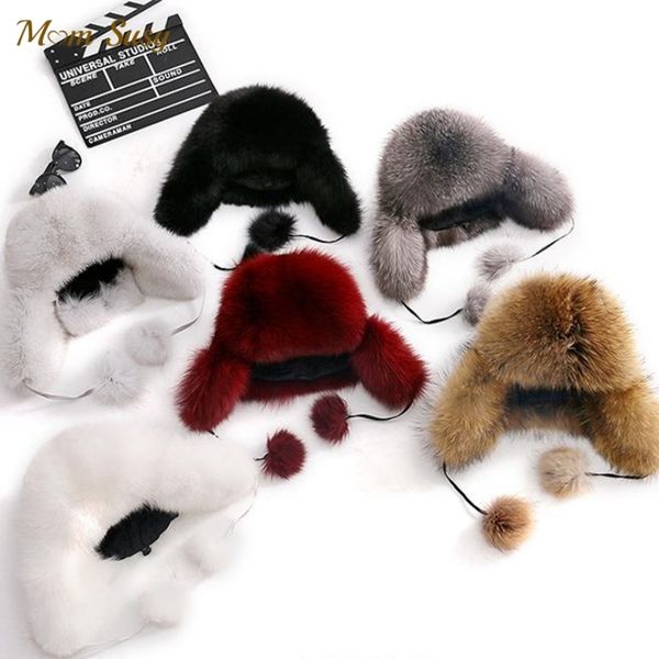 

fashion baby boy girl fox fur hat warm winter infant toddler mink fur cap ear protection pelaje bombers family matching cap 1028, Yellow