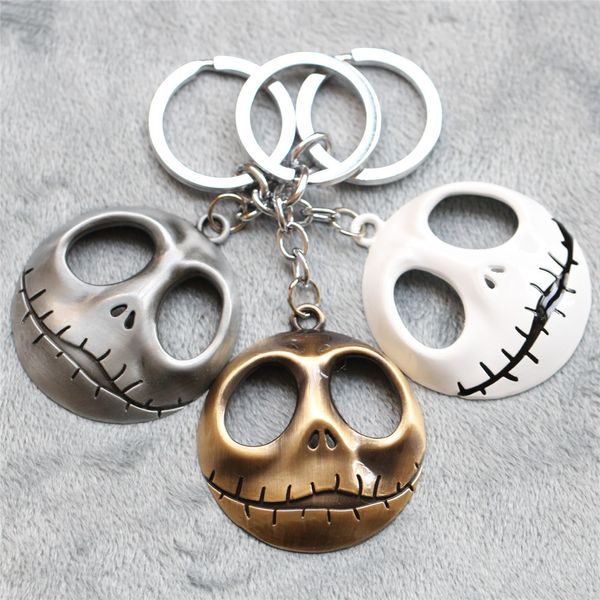 

cartoon key chain ring fashion halloween luminous devil skull pumpkin keychain keyring christmas accessories gifts mens accessories, Silver