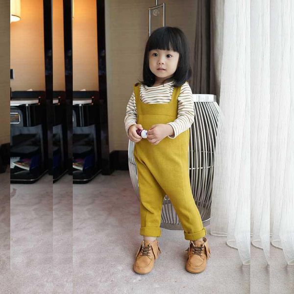 

baby boy girls sweater overalls fashion spring autumn girl pants brand children cotton knitted style 201112, Blue