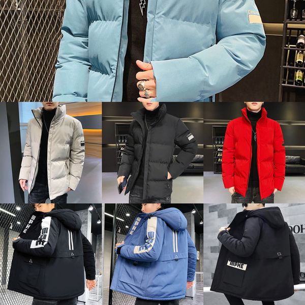 

slm7o men in padded men's winter 2020 new style down and down padded korean fur cotton clothes fur cotton clothes fashion large coat fo, Black