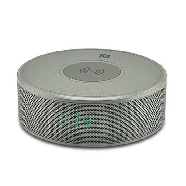 

alarm clock outdoor bluetooth speaker portable dual music player power bank gift useful stereo qi nfc multifunction wireless