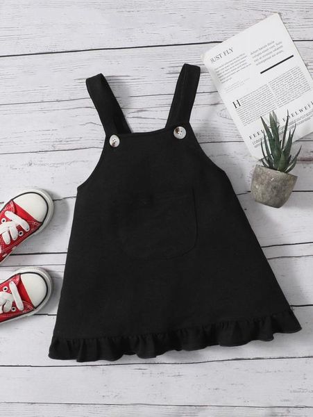 

baby ruffle hem overall dress she, Red;yellow