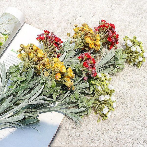 

78cm 3 forks artificial flowers branch for wedding decoration christmas party diy pgraphy props real touch fake flowers1