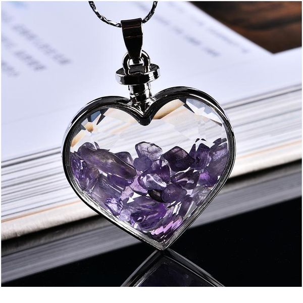 

natural love wishing bottle pendant reiki necklace natural stone crush pendant romantic love birth jllpxn, Black