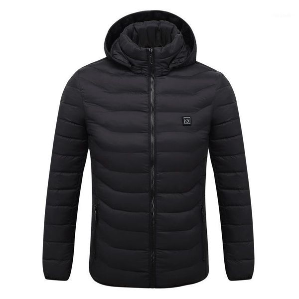 

new heated jacket outdoor coat usb electric hiking jacket men women long sleeves hooded heating warm thermal clothing1, Blue;black