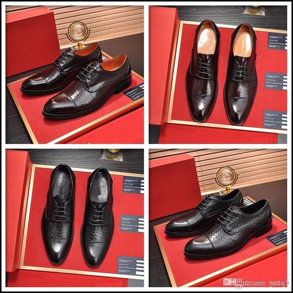 

mi new fashion purple genuine leather men shoes business wedding luxury dress shoes italian men brogue shoes plus size 45 33, Black