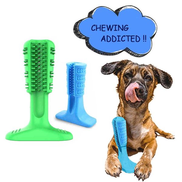 

dog toys & chews toothbrush stick dental care brushing effective natural rubber bite resistant chew for pets