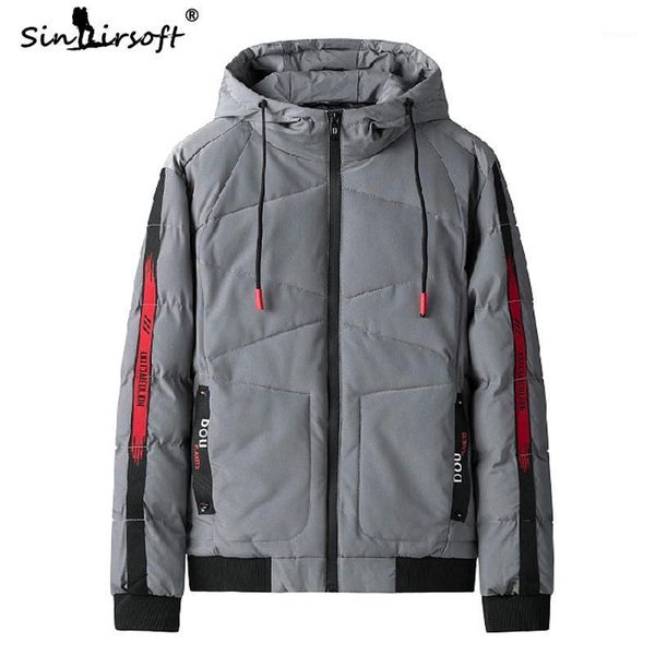 

new polyester patchwork coat men hooded spliced design men's fashion clothing male slim fit 2019 winter down jacket warm1, Black