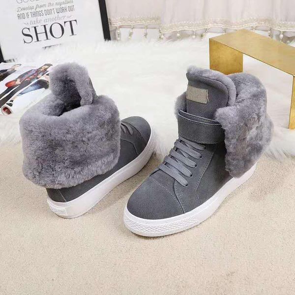 

boots vallu 2021 winter wool fashion eversion flat-bottomed comfortable warm essential all-match snow, Black