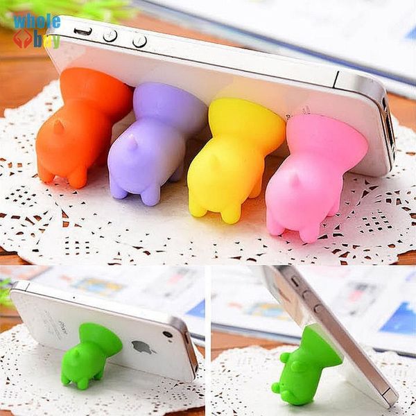 Nette Cartoon Saugnapf Mini Schwein Handy Halter Stehen für Iphone Xiaomi Universal Telefon Halterung Großhandel 500 teile/los