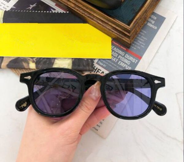 Luxo Depp Retro-vintage gradiente óculos de sol UV400 46-24men mulheres lemtohs occhiali da sola rodada prancha óculos de proteção carrinho laser fullset case
