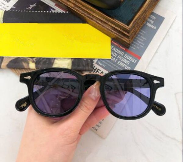 

luxury depp retro-vintage gradient sunglasses uv400 46-24men women lemtohs occhiali da sole round plank goggles cart laser fullset case, White;black