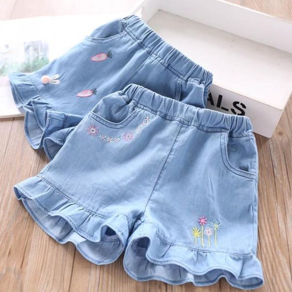 

shorts 3t-12 wholesale children's denim baby girls clothes summer embroidery casual pants kids jeans l2251, Black
