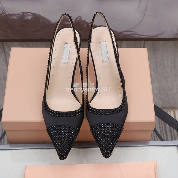 

dress shoes spring and summer pointed high-heeled sandals comfortable shallow mouth back air temperament wedding shoes, Black