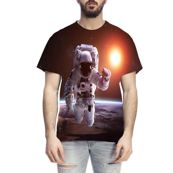 

3d space astronaut print spacex spaceship rocket ho street 3d print shirts comics hippie plus size men clothing