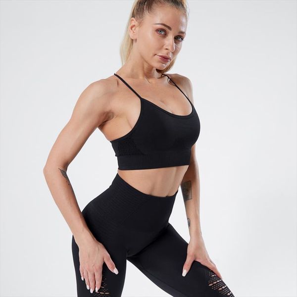 

2pcs set fitness push up leggings women sports bra legging suits sportswear set seamless workout leggings, Gray