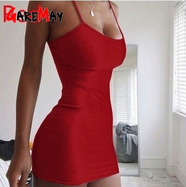 

casual dresses spring summer 2021 woman tank vest dress bandage bodycon mini camisole elastic female home beach, Black;gray
