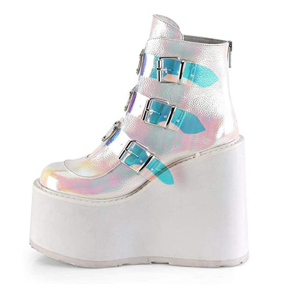 

litthing winter women platform boots fashion thick bottom ankle boots wedges shoes lace up buckle ankle boots botas mujer 201020, Black