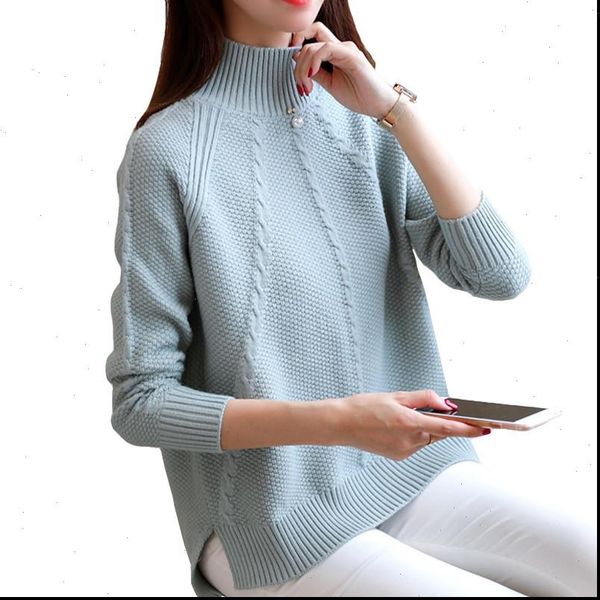 

2021 autumn womens loose knitted sweaters long sleeves casual pullovers jumper pull femme winter bottoming sweaters s113, White;black