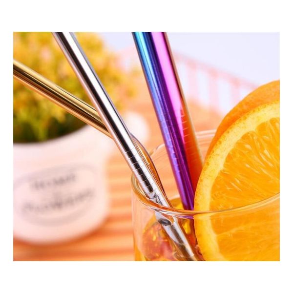 

portable stainless steel straw set with brush reusable drinking straws colorful metal straw party wedding ba jlllsx eatout