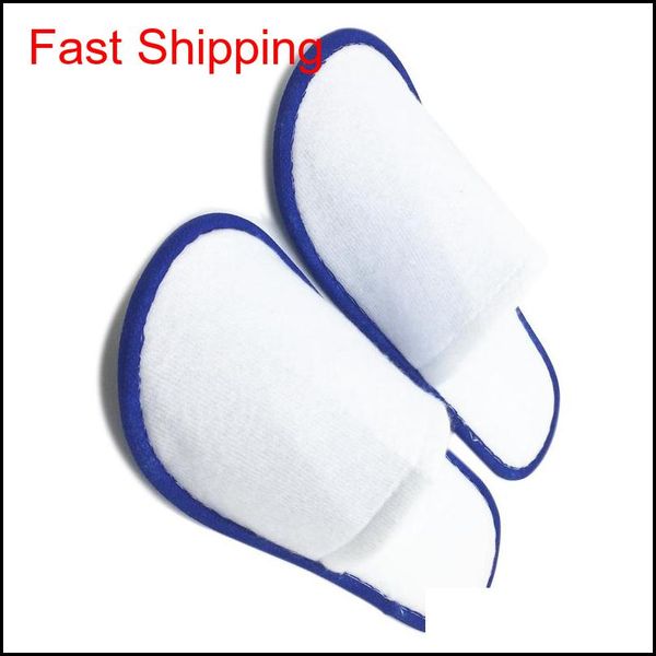 

20 pairs of white towelling l disposable slippers terry spa guest shoes blue ho qylkrv bde_luck