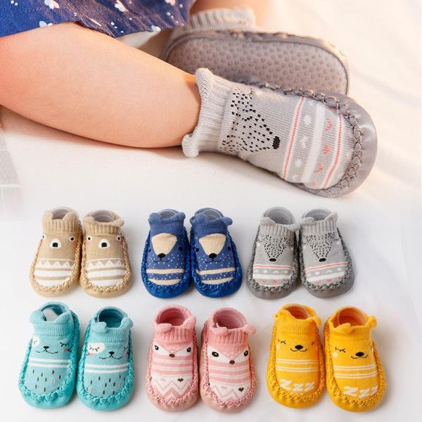 First Walkers Kinder-Baumwoll-Cartoon-Schuhe, Baby-Schritte, Schuhwerk, Blink, rutschfester Boden, Boot-Born-Socken, Kleinkind-Firstwalker