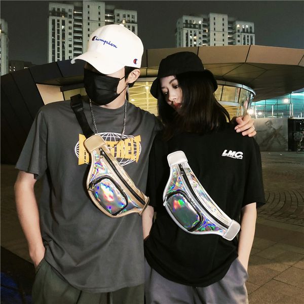 

fanny pack men women multi-function steam punk fashion reflective shoulder belt waist hip hop chest rig bag 2019 c1026