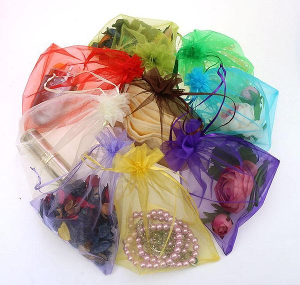 

100pcs / lot 7x9cm organza bags jewelry packaging bags wedding gift bag drawstrin bbyrxd bde_luck