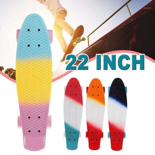 

skateboarding 22 inch pu mini fish board cruiser rocket skateboard banana skate children outdoor sport scooter1