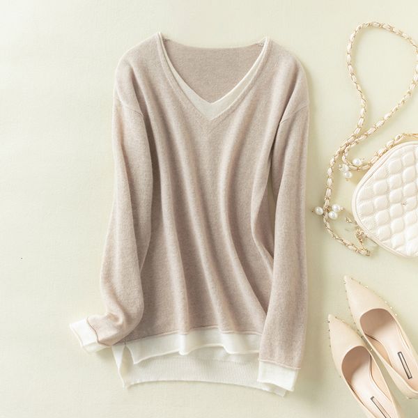 

2021 wool knitting and cashmere 100% feminine 6 long soft jumpers 86s8, White;black