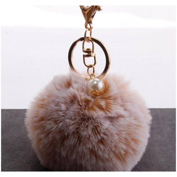 

fashion chaveiro keychain fur pom pom ball key chain faux rabbit hair bulb bag car ornaments fur ball pendant gifts f sqcgcl, Silver
