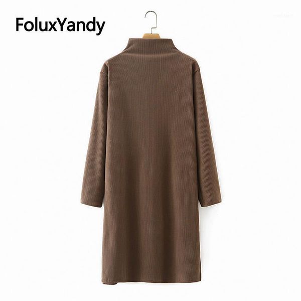 

mid-calf dress women vestidos plus size xxxl 4xl casual knitted long sleeve turtleneck staight dress spring autumn kkfy51261, Black;gray