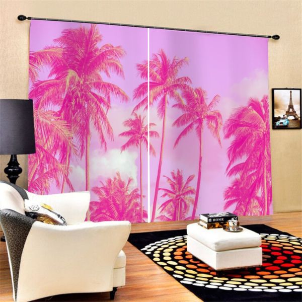 

summer holiday curtains 2 panels tropical plam trees ocean window curtains for livingroom bedroom custom window drapes