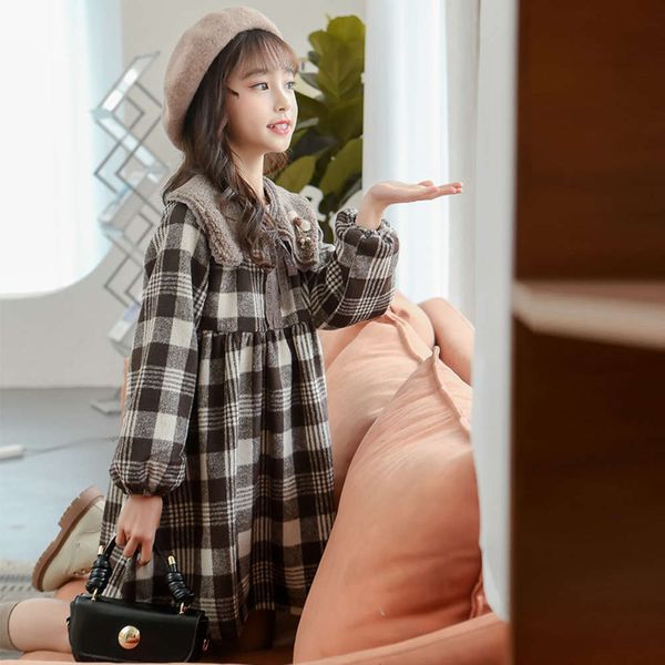 

base princs girls' skirt tweed plaid french with women's autumn and winter drs aubj, Red;yellow