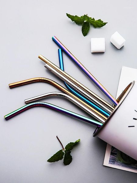 

drinking straws promotion bitwus stainless steel bent 100 straw+10 brush 6mmx215mm 18k gold/rosegold/gun black/silver1