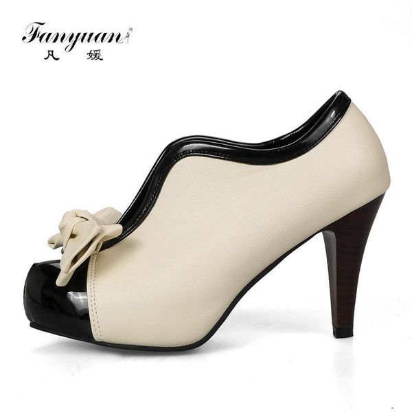 

fanyuan fashion spike high heels round toe women pumps elegant mix color party basic shoes slip-on butterfly knot pumps1, Black